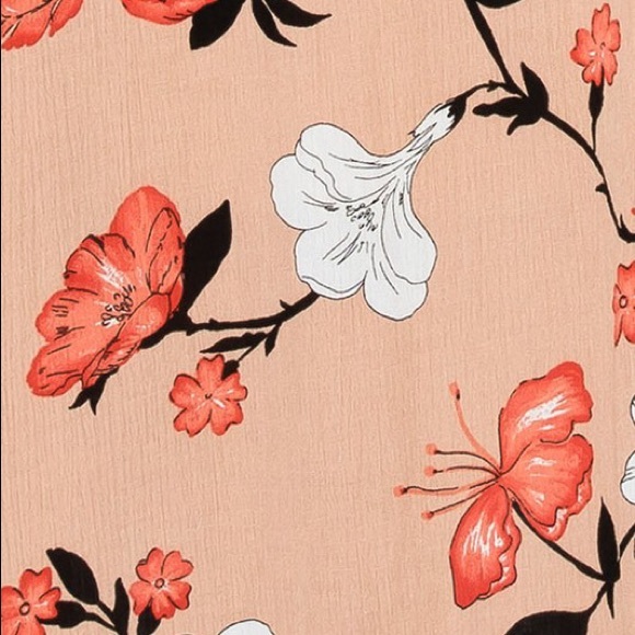 CLEARANCE Taupe Deep V Faux Wrap Floral Open Back Dress - Picture 6 of 7